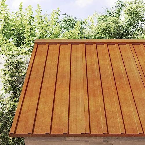 Brokky 151970 Roof Panels 12 pcs Rusty 60x44 cm Corten Steel Roof Sheets Corrugated Garage Shed Side Panels Metal Roofing Covers Carport Greenhouse