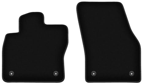 Wielganizator Velours Vorne Fußmatten passend für Skoda Kodiaq (2016-) | Qualität: Basic - Genaue Passform, rutschfeste Untregrund 2-teilig - Schwarz