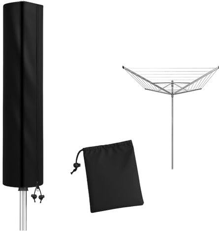 APOMOONS Wäschespinne Schutzhülle Hülle, Abdeckung für Leifheit Wäschespinne, überzug mit Reißverschluss Kordelzug 210D wasserdichte und UV-Beständig Reißfeste und Wetterfeste Schutzhaube 160x15x15cm