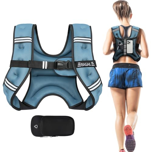BAGAIL Weighted Vest for Strength Training, Bust Size Adjustable, Convenient Pocket, Iron Sand Weighted Vests, Ideal for Gym Workouts, Yoga Training and Aerobic Exercises