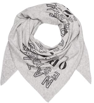 SOCCX Damen Dreieckstuch aus Flauschstrick mit Glitter Print Grey Melange, None