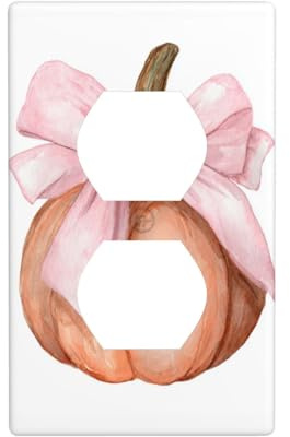 Plaque murale décorative en forme de citrouille avec nœud en tissu rose pastel pour cuisine, salle de bain, 7 x 11,4 cm