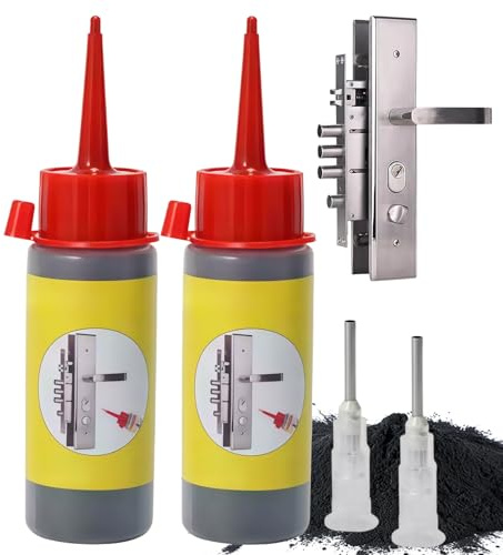 2 * 60ml Graphite Lubricant,Graphite Powder Lubricant for Locks,Door Graphite Lock Lubricant Spray,Dry Lubricant Spray for Sliding Tracks,Silicone Spray Dry Lubricant for Doors,for Smooth Operation