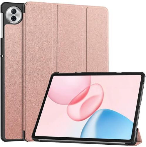 Techsuit für Honor Pad 10 Hülle mit 360 Schutz, Mikrofaser Innenfutter, Verstellbare Betrachtungswinkel, Schlankes Design, Anti Fingerabdruck, FoldPro Series, PU Leder, Roségold