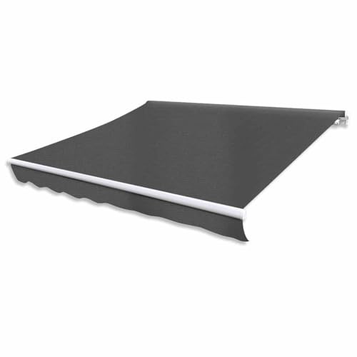 ULUYYUC Tenda da sole motorizzata con braccio articolato, 400 x 300 cm, antracite, tenda da sole allungabile con telecomando, per terrazza e giardino, robusto telaio in alluminio, moderna ombra