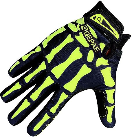 TRIWONDER Guantes de Ciclismo Mountain Road Guantes de Ciclismo para Montar Respirable Resistente al Desgaste Amortiguadores para Hombres y Mujeres (Verde - Dedo Completo, L)