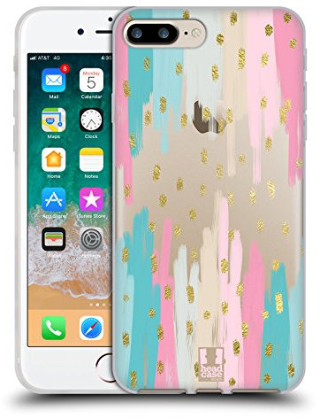 Head Case Designs Soft-Hued Abstract Strokes Gel Handyhülle Hülle [Militärischer Schutzgrad] Kompatibel mit Apple iPhone 7 Plus/iPhone 8 Plus