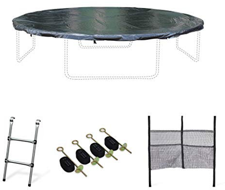Zubehörset für Trampolin Ø 370cm Saturne / Saturne INNER - Leiter, Schutzplane, Schuhablagenetz und Verankerungsset