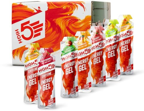 HIGH5 Sport Gel Running Pack - Energy Sachets for Quick Fuel - Natural Fruit Juice & Caffeine-Free - Perfect for Intense Training: Running, Cycling, Ironman, Football (Assorted Flavours, 20 x 40g)