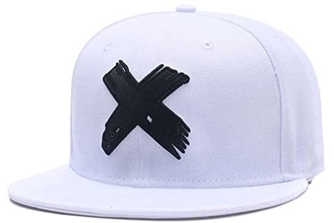 Quanhaigou Cappelli Snapback Unisex, Cappello da Baseball Regolabile Ricamato con Visiera Piatta per Uomo Donna, Bianco, Taglia Unica