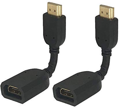Seadream 2Pack Gold Plated HDMI Male to Female 360 Degree Swivel Adapter Converter Supports 3D 1080P HDMI Extender for Google Chrome Cast, Fire TV Stick, Roku stick Connection to TV (2 Pack)