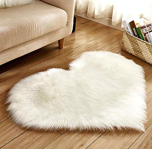 Faux Lammfell Teppich Kunstfell Matte Sofa-Deco 29 (Weiß, 40 * 50)