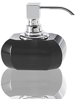 Glasseifenspender mit Goldener Pumpe/glänzend KR SSP, Serie KRISTALL von Decor Walther (anthrazit)