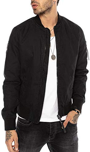 Redbridge Herren Jacke Übergangsjacke Bomberjacke Collegejacke Basic Schwarz M