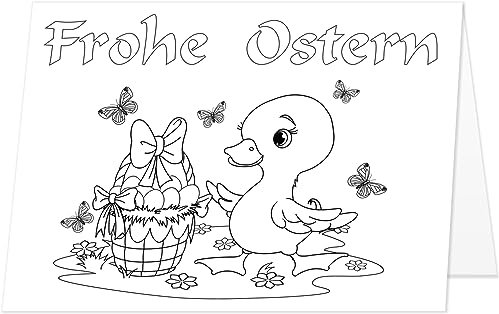 XXL große Osterkarte zum Ausmalen Din A4 bzw. Din A3 mit Umschlag! Perfekt geeignet für Kinder (Mädchen und Jungen) um persönliche Grüße an die Oma, Opa und die Liebsten zu schicken!