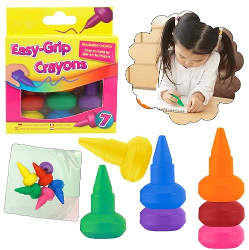 7 Piece MyFirst Twistable Wax Crayons Set - Non-Toxic, Easy-Grip Easter Crayons for Kids, Assorted Vibrant Colours, 4.5cm - Ideal for Drawing, Art Projects & School Supplies