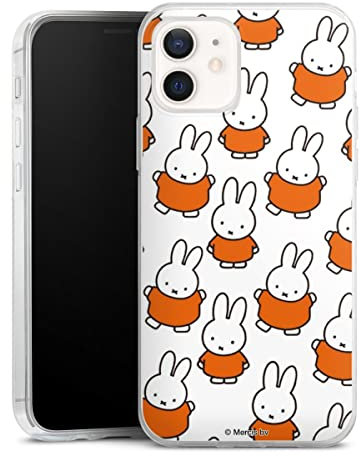 DeinDesign Slim Case extra dünn kompatibel mit Apple iPhone 12 Silikon Handyhülle transparent Hülle Muster Miffy Hase
