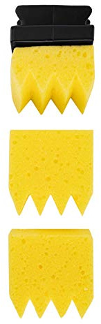 Ponik's - Spugna di fissaggio con manico, spazzola per capelli, panno per la polvere, colore: Nero