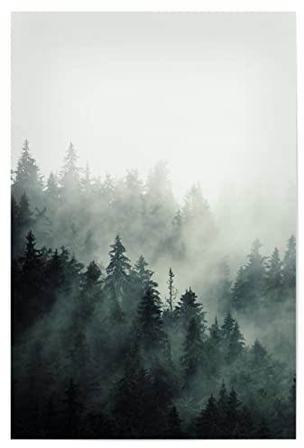 artboxONE Poster 75x50 cm Wald & Bäume Natur Mist Forest Mountain - Bild Fog Forest Nebel