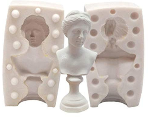 WINBST Kerze Mold DIY,David&Venus&Hermes Künstlers Kopf Gips Porträt Modell Hand Made 3D Statue Form Harz Silikon Form