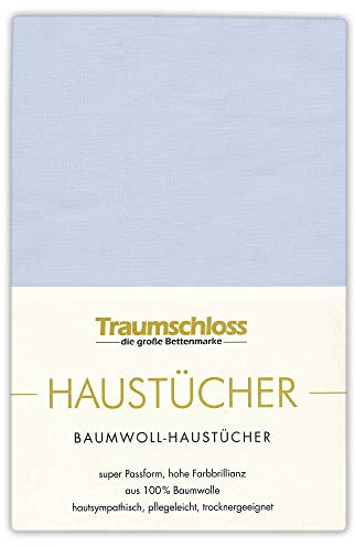 Traumschloss Betttuch »Haustuch« 100% Baumwolle | ohne Gummizug | hellblau | 150x250cm