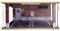 Amagogo Acryl 1/18 Szenerie Diorama Simulation Parkplatz Mini Auto Doppelgarage mit LED Lichttisch Dekor Sammlung, Rote Backsteinmauer