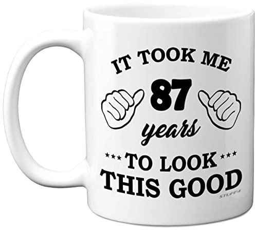 Stuff4 87th Birthday Gifts for Women and Men, Birthday Mug for 87 Year Old | 11oz Ceramic Dishwasher Safe, His or Her Special Day, Made in The UK
