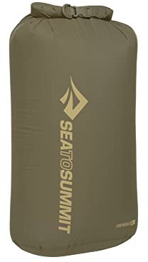 Sea to Summit - Lightweight Dry Bag XL 20L - Waterproof Storage - Roll-Top Closure - Recycled Fabric - Base Lash Point & D-Ring - For Backpacking & Kayaking - 27.1 x 23.4 x 47.8cm - Olive Green - 91g