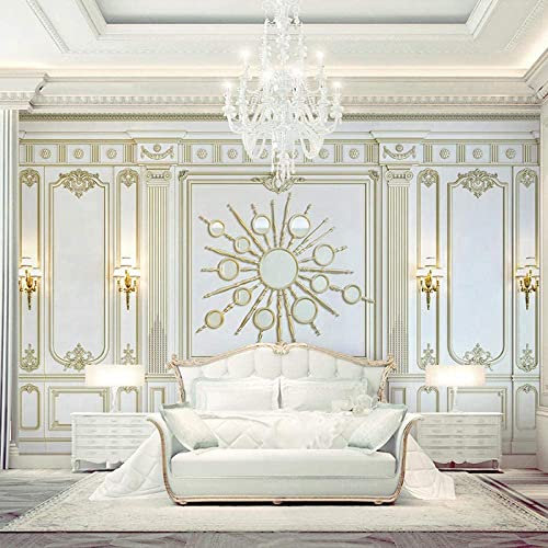 Papier Peint Mural 3D Pour Salon Chambre D'Enfant Chambre À Coucher Style Nordique De Luxe Doré Fond Photo Papier Peint Mur Chambre Peler Et Coller Photo Murale Auto-Adhésif Affiche 140(L) x70(H) cm