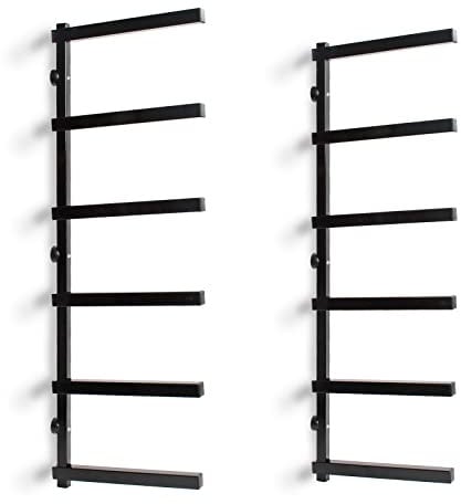 XPOtool Metallregal zur Holzlagerung, 300 x 30 x 1025 mm, Kragarmregal mit 6 Etagen, Schwerlastregal 50 kg pro Ebene in Schwarz