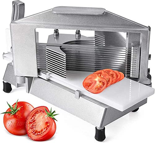 RUYICZB Affettatrice per pomodori Professionale in Acciaio Inossidabile per impieghi gravosi Professionale affettatrice per pomodori e Carote con Tagliere Integrato per Ristorante o Uso Domestico,1/4