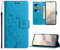 ANSHOW for Google Pixel 7A Wallet Case with Screen Protector, with Wrist Strap, Flip Leather Case with Cards Holder Phone Case with Kickstand Cover for Google Pixel 7A, Blue