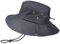 CUTeFiorino Chapeau de paille rond - Pour l'extérieur - Été - Massif - Réglable - Pour enfant, Noir , taille unique