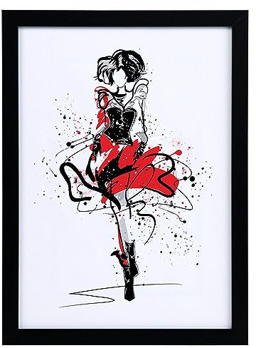 IDEAL TREND FlexiFrame Leichter Blockprofil Kunststoff Bilderrahmen mit Acrylglas Plastikrahmen: Farbe: Schwarz | Format: 40x40