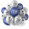 70th Birthday Balloons for Men Women, Happy 70th Birthday Balloons, Navy Blue Silver 70th Birthday Balloons for 70th Birthday Anniversary Party Decorations Supplies, 70 Year Old Party Decorations