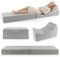 COSTWAY 4-in-1 Schlafsofa, Boden-Futon-Schlafsessel mit hochdichtem Schwamm, abnehmbarem und waschbarem Leinenstoffbezug, Faltbare Schlafcouch für Wohnzimmer, Gästebenutzung und Autoreise