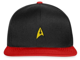 Spreadshirt Star Trek The Original Series Besatzung Logo Stick Snapback Cap, One Size, Schwarz/Rot