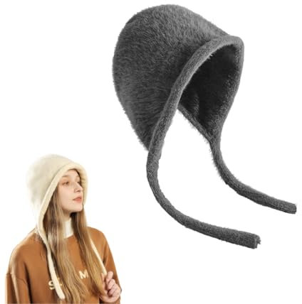 WiLLab Plüsch-Strickmütze, Einfarbige, warme Beanie-Mützen aus Nerz-Samt, Y2K Slouchy Beanies Mütze für Frauen (D,One Size)
