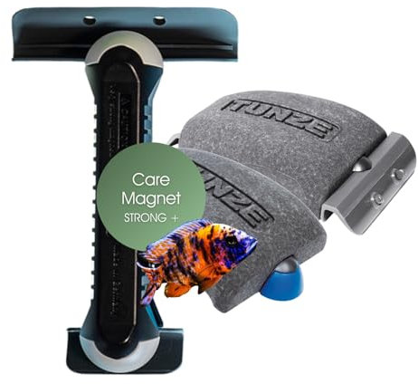 Tunze Care Magnet Strong+ I Aquarienreiniger für 20-25 mm Glasstärke I Scheibenreiniger mit abgerundeter Edelstahlklinge I Algenmagnet mit stark minimierter Kratzgefahr für Süßwasseraquarien