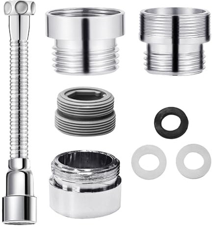 1 extensión de grifo y 2 adaptadores de grifo, accesorios de extensión de grifo, herramienta para limpiar esquinas muertas, extensión de grifo de cocina, adecuado para cocina, baño, inodoro