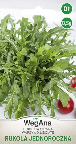 WegAna Rucola Eruca Sativa Semi annuali 0,5g, rucola da insalata, semi di ortaggi robusti, semi di ortaggi, coltivazione di semi, semi per la serra