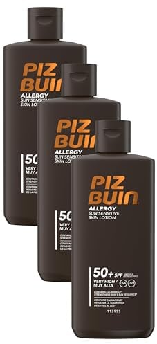 Piz Buin Allergy Sun Sensitive Skin Lotion SPF 50+, 200ml (Pack of 3)