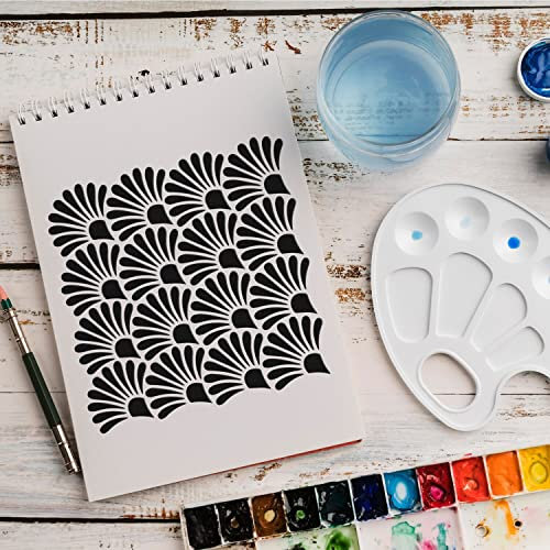 Schablone Blumen Muster v4 Design Stencil DIY Airbrush Muster Wandgestaltung Sprühschablone 21 x 21 cm