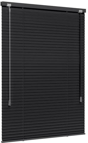 Jalousiescout Lightless Alujalousie, 45 x 150 cm (BxH), Schwarz matt | Verdunkelungsrollo mit innovativer Verdunkelungstechnik, Klemmmontage ohne Bohren