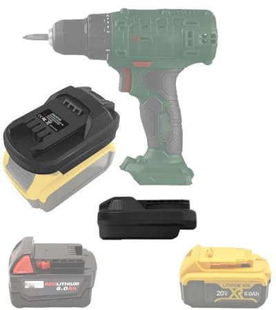 Akku Adapter Konverter für Milwaukee 18V M18 für Dewalt Akku auf für Parkside 20V Elektrowerkzeug,Batterieadapter für Dewalt 20Vakku arbeitet auf für Parkside 20V XTeam Serie Werkzeug Pap20B1,Pap20B3