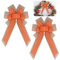 Fnaobai Große Juteschleifen, vorgebundener Weihnachtsbaumkranz, Geschenk, Juteschleife, Ornamente für Weihnachten, Ostern, Party, Urlaub, Hochzeit, Dekorationen, 40 x 20 cm, Orange, 2 Stück