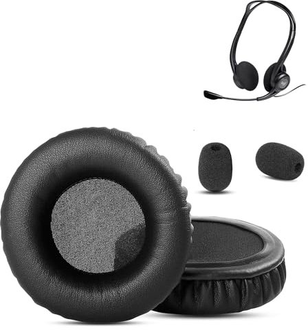 XRHTONG Prime Ersatz-Ohrpolster kompatibel mit Logitech PC 960 USB Headset (Proteinleder/Viscoelastischer Schaum)