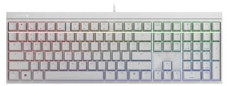 Cherry Xtfy MX 2.0S Clavier mécanique de jeu filaire avec nouveaux commutateurs MX2A (Blanc, MX2A Bleu)
