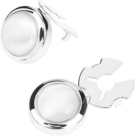 Cache Bouton de Chemise Homme | Couvre Boutons de Manchette | Boutons de Manchette pour Chemises Homme | Cadeau Mariage Affaires en Acier inoxydable | Manchette Chemise Gris Argenté
