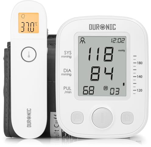 Duronic BPM200 Upper Arm Blood Pressure Monitor | Medically Certified | Fully Automatic | Used by Professionals and Home Users (BPM200 + IRT3W Bundle)